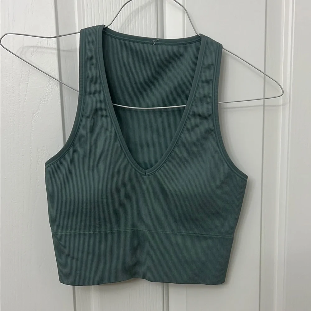 Athleta Gray Ribbed Top - Picture 1 of 2